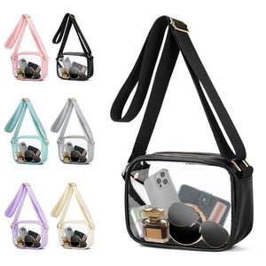 Stadium Aroved Clear Crossbody Bag, Small See Through Purse Handbag With V :>